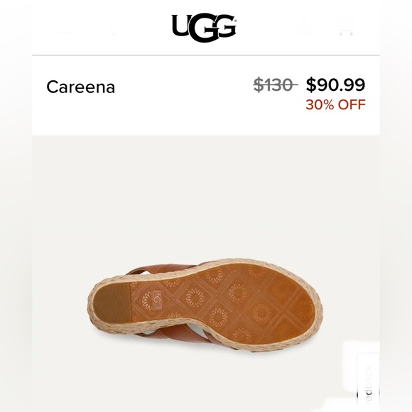 UGG Careena Tan Wedge Sandals - Picture 6 of 16